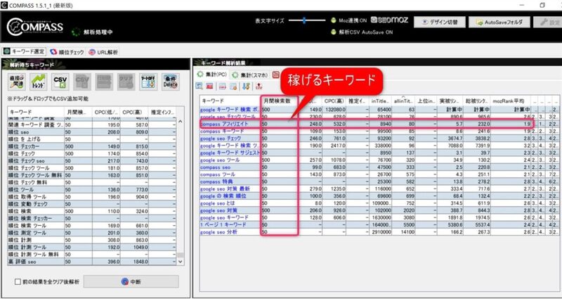 ブルーオーシャンキーワード特定